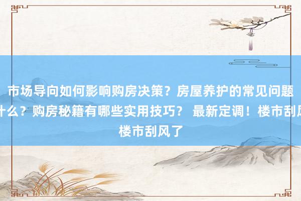 市场导向如何影响购房决策？房屋养护的常见问题是什么？购房秘籍有哪些实用技巧？ 最新定调！楼市刮风了