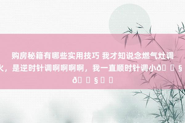 购房秘籍有哪些实用技巧 我才知说念燃气灶调小火，是逆时针调啊啊啊啊，我一直顺时针调小😧 ​​