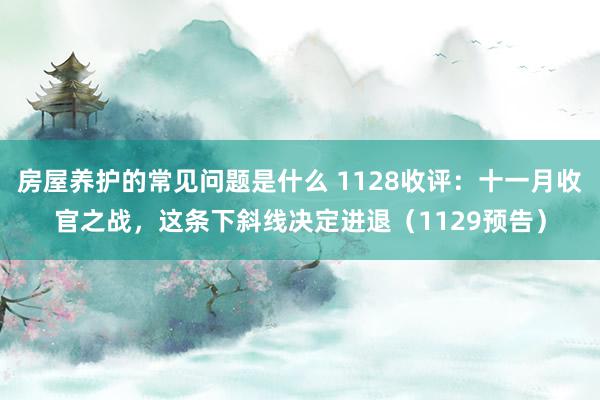 房屋养护的常见问题是什么 1128收评：十一月收官之战，这条下斜线决定进退（1129预告）