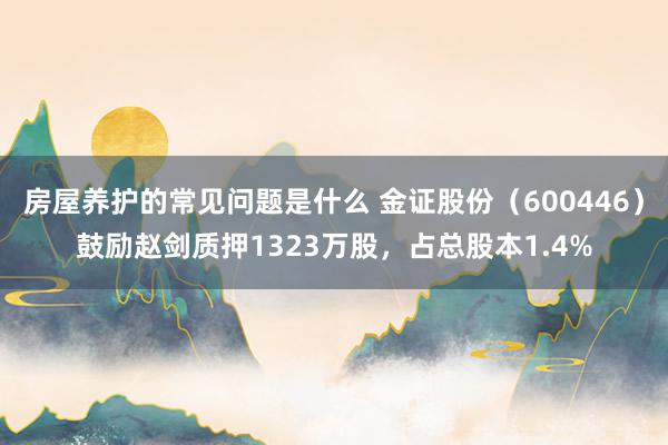 房屋养护的常见问题是什么 金证股份（600446）鼓励赵剑质押1323万股，占总股本1.4%