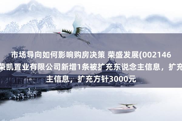 市场导向如何影响购房决策 荣盛发展(002146)控股的徐州荣凯置业有限公司新增1条被扩充东说念主信息，扩充方针3000元