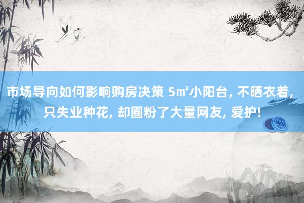 市场导向如何影响购房决策 5㎡小阳台, 不晒衣着, 只失业种花, 却圈粉了大量网友, 爱护!