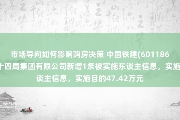 市场导向如何影响购房决策 中国铁建(601186)控股的中铁二十四局集团有限公司新增1条被实施东谈主信息，实施目的47.42万元