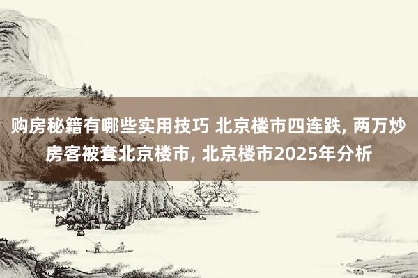 购房秘籍有哪些实用技巧 北京楼市四连跌, 两万炒房客被套北京楼市, 北京楼市2025年分析