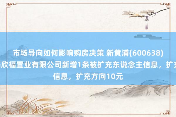 市场导向如何影响购房决策 新黄浦(600638)控股的上海欣福置业有限公司新增1条被扩充东说念主信息，扩充方向10元