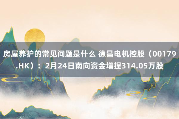 房屋养护的常见问题是什么 德昌电机控股（00179.HK）：2月24日南向资金增捏314.05万股