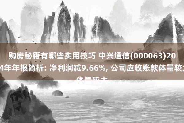 购房秘籍有哪些实用技巧 中兴通信(000063)2024年年报简析: 净利润减9.66%, 公司应收账款体量较大