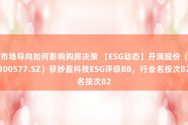 市场导向如何影响购房决策 【ESG动态】开润股份（300577.SZ）获妙盈科技ESG评级BB，行业名按次82